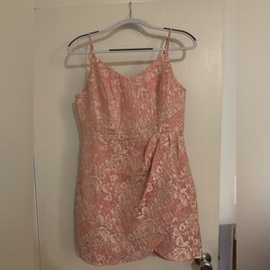 Lulu’s Shimmery Pink Floral Dress